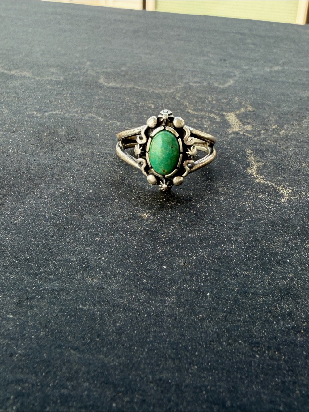 925 Ring with Green Oval Stone - Women Jewelry